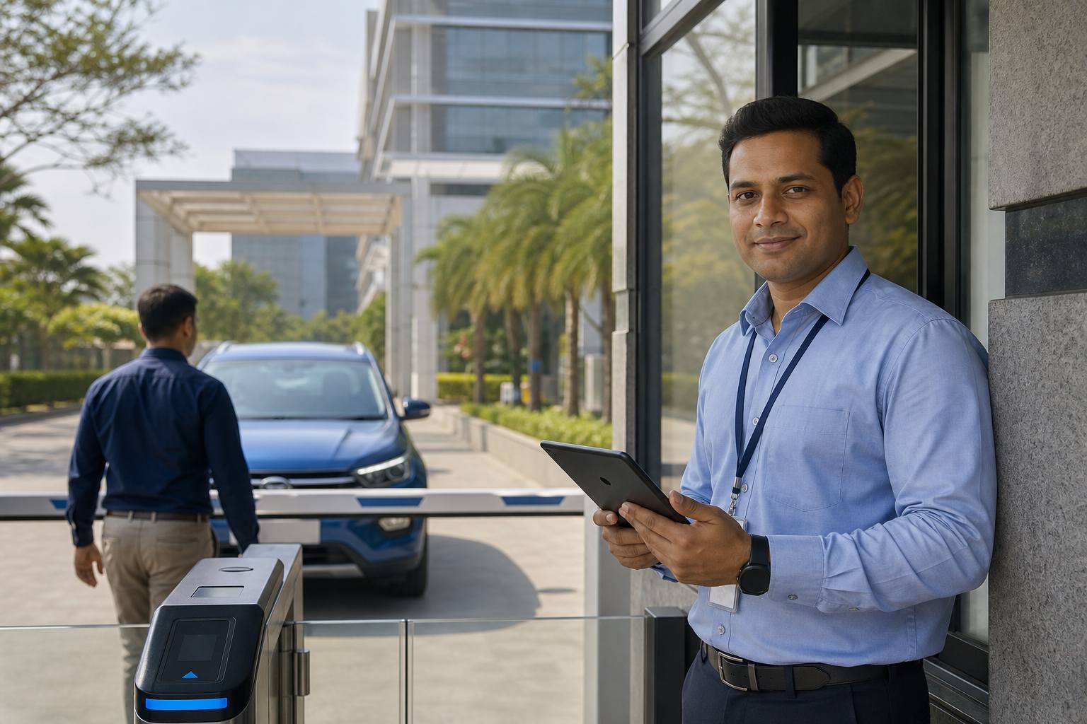Best visitor management solution — facility manager with digital gate control
