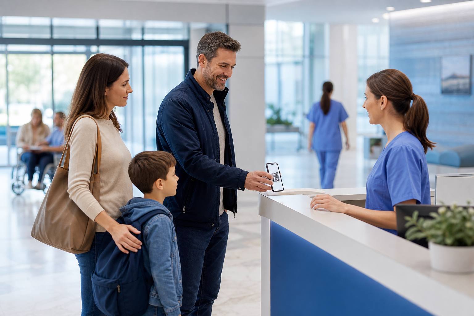 Hospital visitor management system — digital patient visitor entry with QR pass