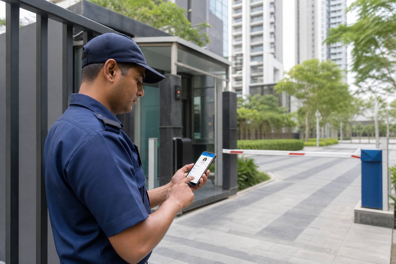 In-app visitor entries feature for security at the gate