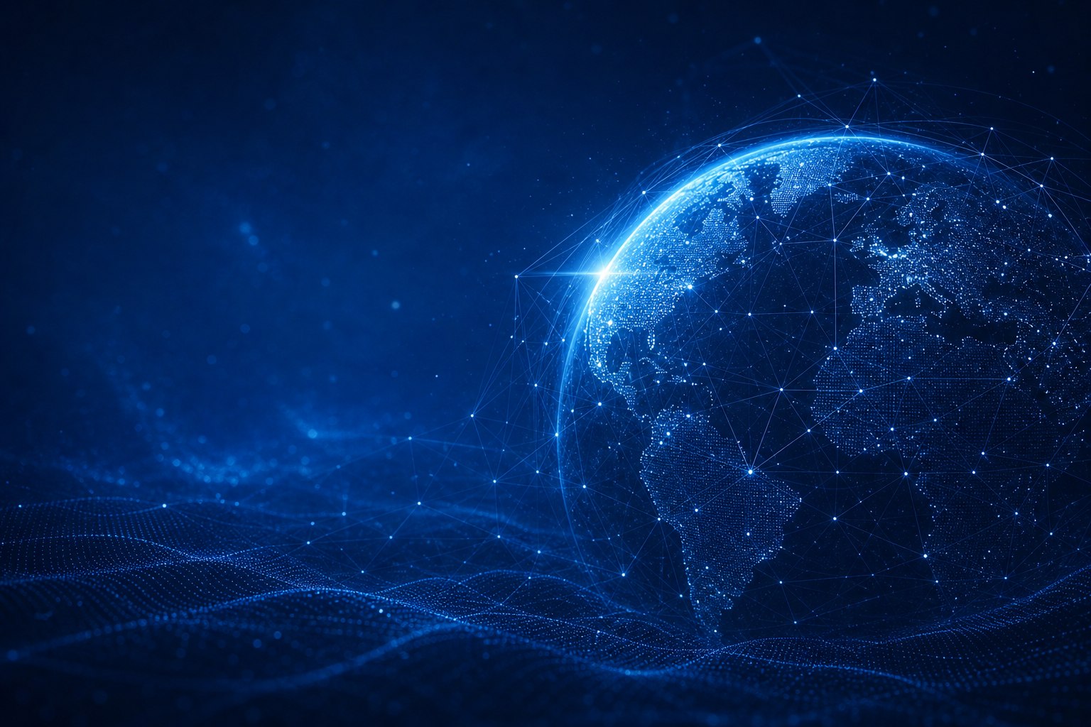 GuestRAR digital world network globe — visitor management and premises security technology connecting global facilities