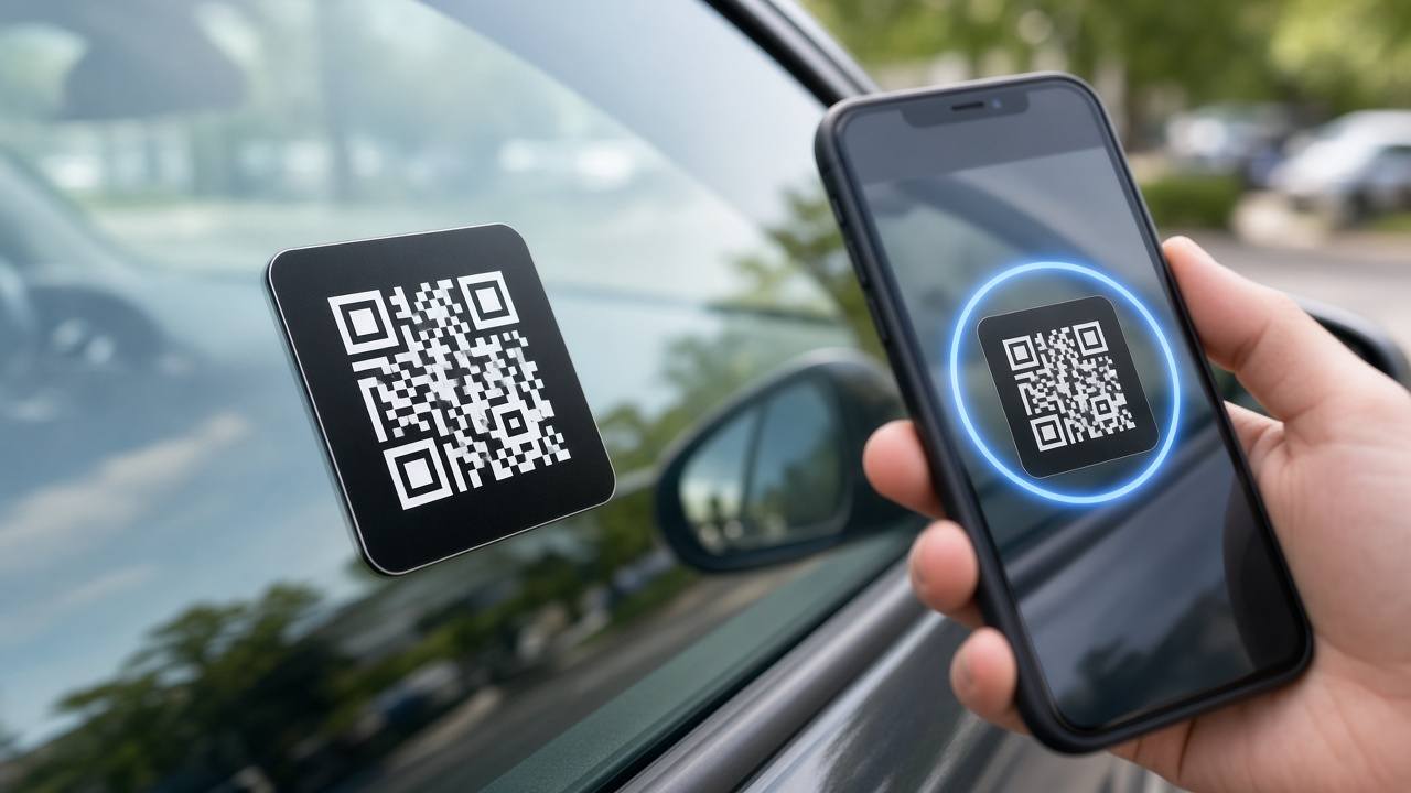 How MyQR works — scan QR on car windshield to call owner privately